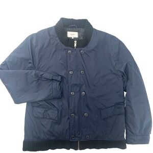 Mens PRINGLE of Scotland Zip-Up Quilted Jacket, Knit Navy Blue, 3XL